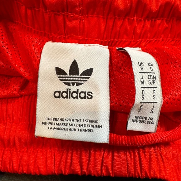 Adidas Men's Small Track Pants Red Colorful Trefoil Logo Stripes - Picture 7 of 8